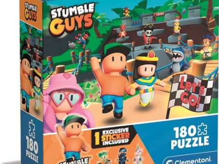 Puzzle Stumble Guys Let s Go com Sticker - 180 Peças - Clementoni For Sale