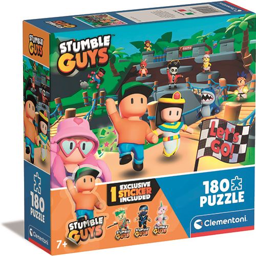 Puzzle Stumble Guys Let s Go com Sticker - 180 Peças - Clementoni For Sale