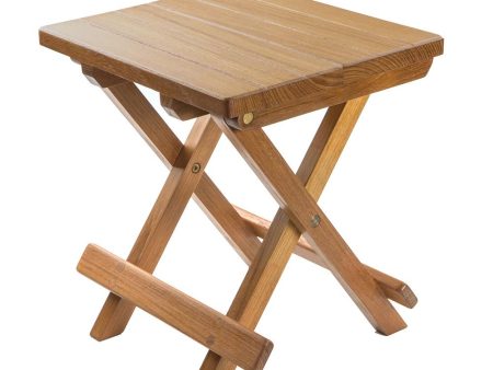 Whitecap Teak Grooved Top Fold-Away Table Stool - 60034 Discount