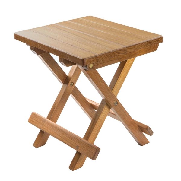 Whitecap Teak Grooved Top Fold-Away Table Stool - 60034 Discount