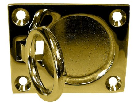 Whitecap Flush Pull Ring - Polished Brass - 2  x 2-1 2  - S-3362BC For Sale