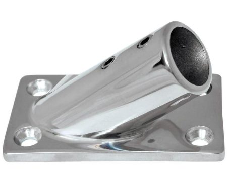 Whitecap 7 8  O.D. 30 Rectangle Base SS Rail Fitting - 6078C For Discount