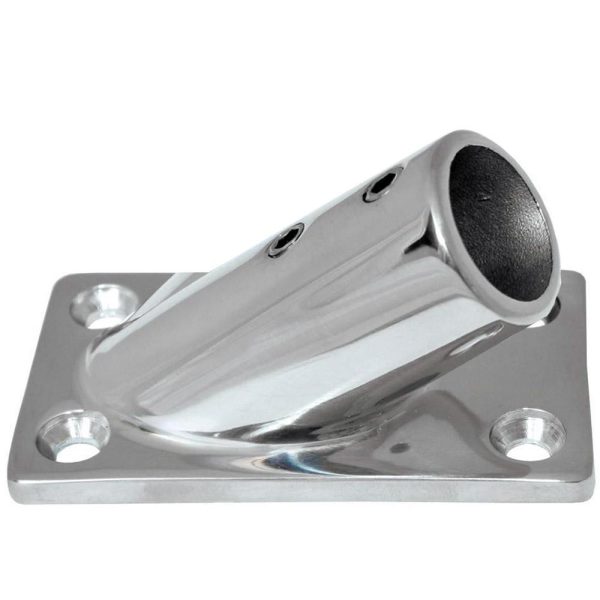 Whitecap 7 8  O.D. 30 Rectangle Base SS Rail Fitting - 6078C For Discount