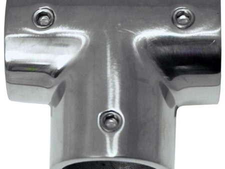 Whitecap 1  O.D. 90 Degree SS Tee Rail Fitting - 6143C Hot on Sale