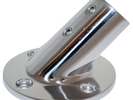 Whitecap 7 8  O.D. 45 Round Base SS Rail Fitting - 6014C Discount