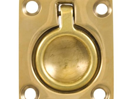 Whitecap Flush Pull Ring - Polished Brass - 1-1 2  x 1-3 4  - S-3360BC on Sale