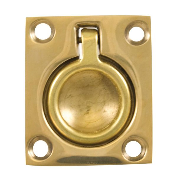 Whitecap Flush Pull Ring - Polished Brass - 1-1 2  x 1-3 4  - S-3360BC on Sale