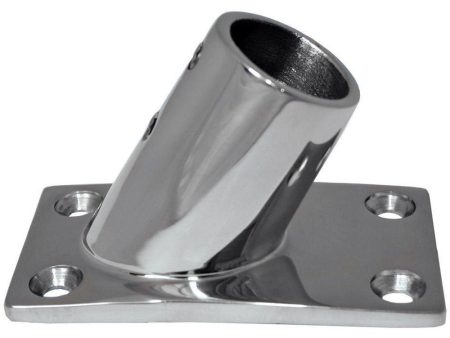 Whitecap 1  O.D. 60 Degree Rectangle Base SS Rail Fitting - 6142C Sale